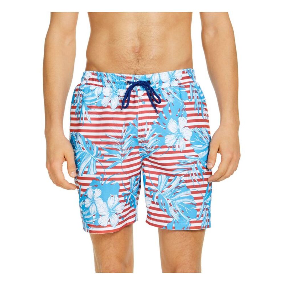 NWT CLUBROOM Mens Blue Printed Shorts S